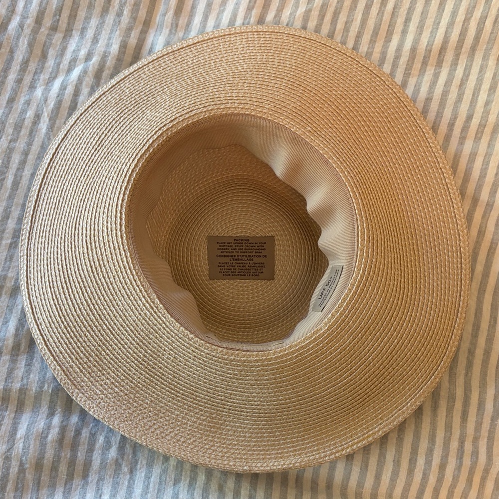 Wide-Brim Straw Sun Hat - Natural Beige - Picture 4 of 13